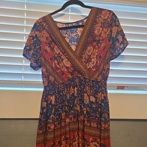 Knee length boho dress. Brand new w/o tags.